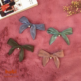 Kẹp tóc nơ nhỏ xinh  đính hạt có uốn kẽm bên trong- Kẹp tóc Handmade HATI