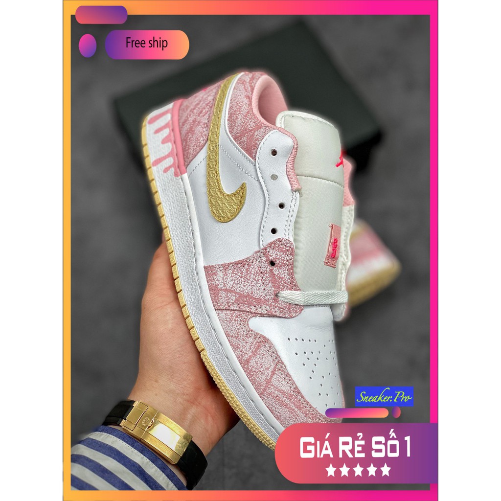 (FULL BOX + QUÀ TẶNG) Giày thể thao AIR Jordan 1 Low Paint Drip (GS) cổ thấp siêu đẹp dành cho nam và nữ