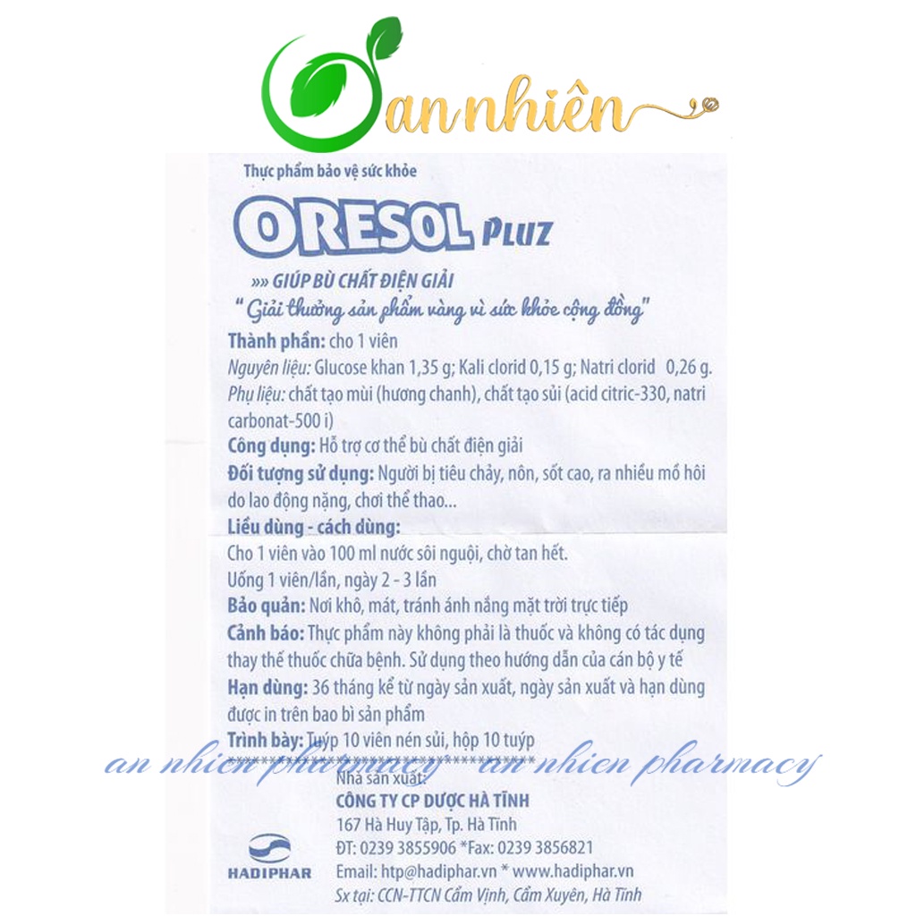 Viên sủi bù điện giải Oresol Pluz