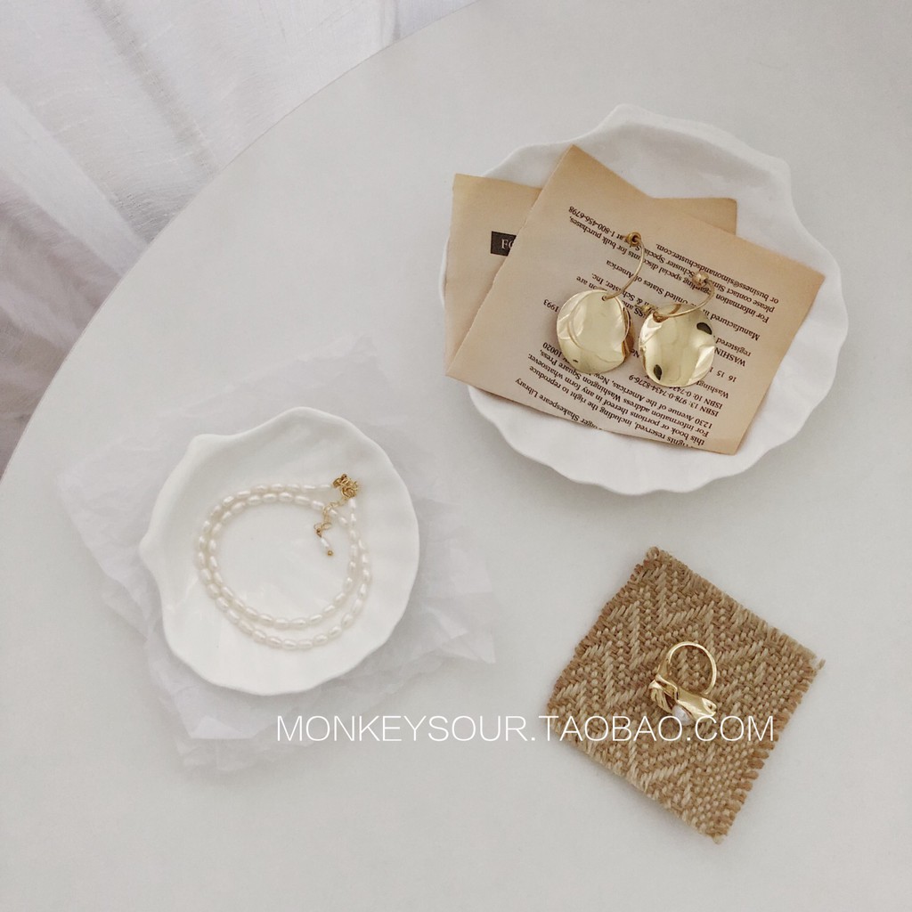 Dĩa đựng hình vỏ sò độc đáo / Đĩa Sứ Hình Vỏ Sò Đựng Trang Sức Thiết Kế Sang Trọng