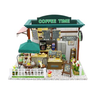 Mô hình nhà búp bê gỗ - Coffee Time - quán cafe thời gian
