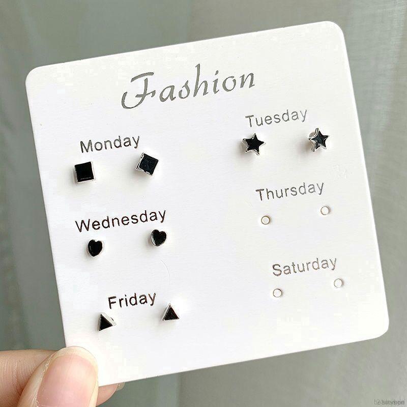 Set khuyên tai nhỏ xinh nhiều kiểu tùy chọn thời trang cho nữ Heart-shape Stud Earrings Set