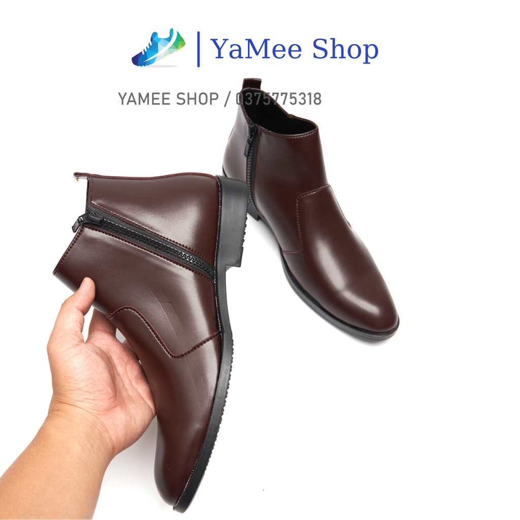 Giày chelsea boots nam, cổ khóa, đế khâu chắc chắn