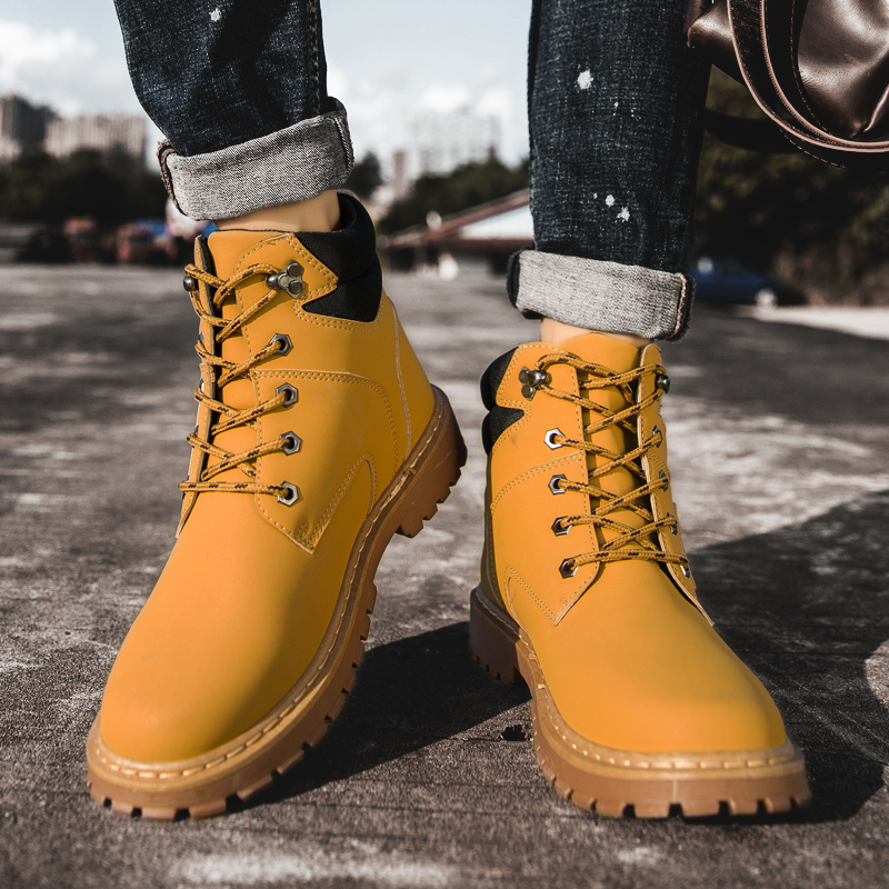 Giày Boot Martin Màu Trơn Mềm Mại Trẻ Trung Cá Hợp Thời Trang Cho Nam