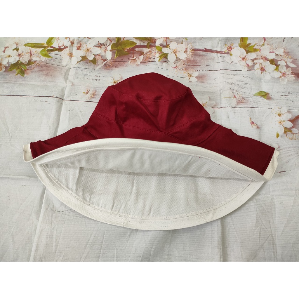 MŨ NÓN RỘNG VÀNH 2 MẶT VẢI COTTON PHỐI VIỀN MÀU