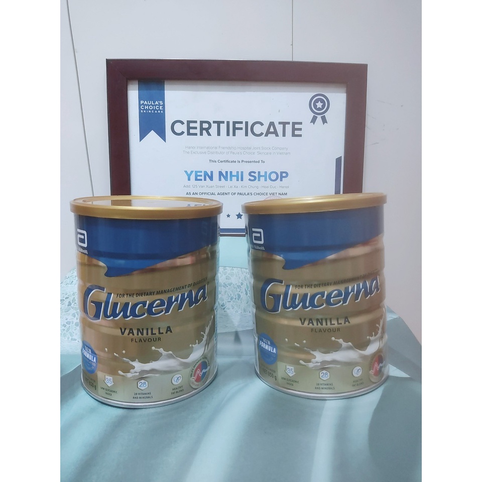 SỮA GLUCERNA ÚC hương vani lon 850g dành cho ngu ời tiểu đường.