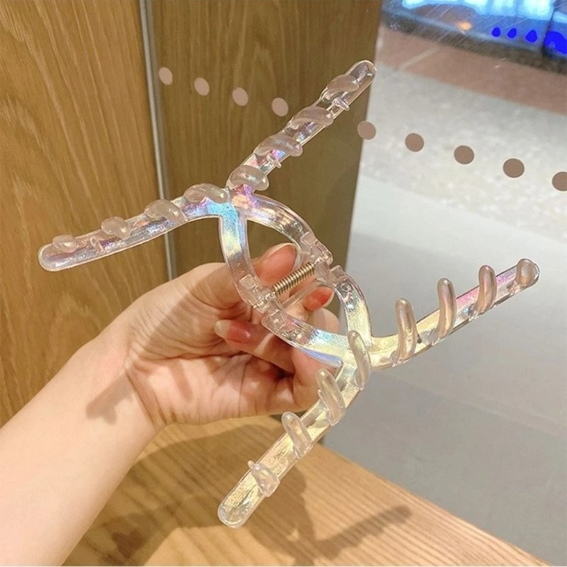 Kẹp Tóc Trong Suốt Đính Ngọc Trai Đơn Giản Nhiều Màu Sắc Phong Cách Retro Pháp