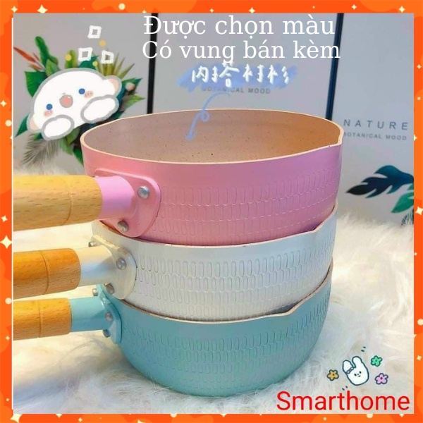 Chảo chống dính bếp từ sâu lòng vân đá 18cm, Chảo đá nấu bột cho trẻ đa năng đủ màu