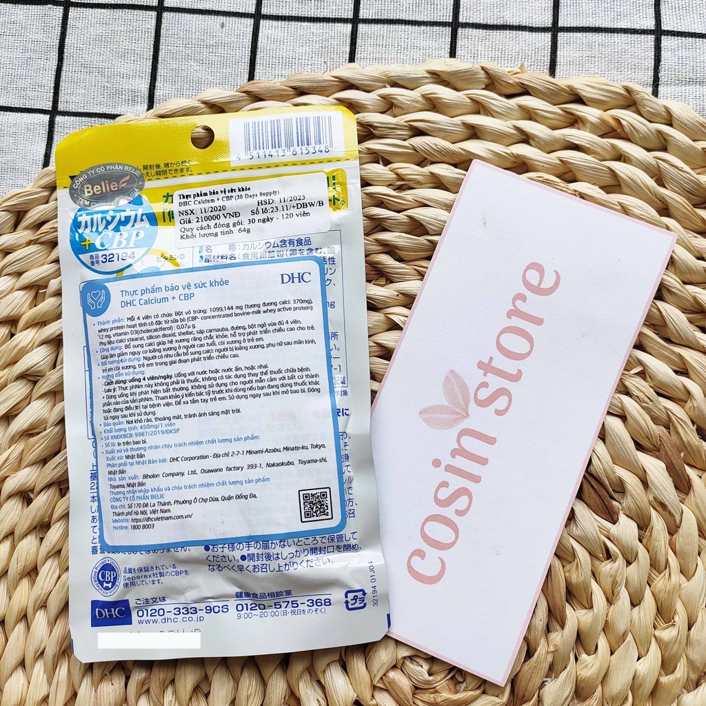 Viên Uống Bổ Sung Canxi DHC Calcium + CBP 120 Viên 30 Ngày Dùng | Thế Giới Skin Care