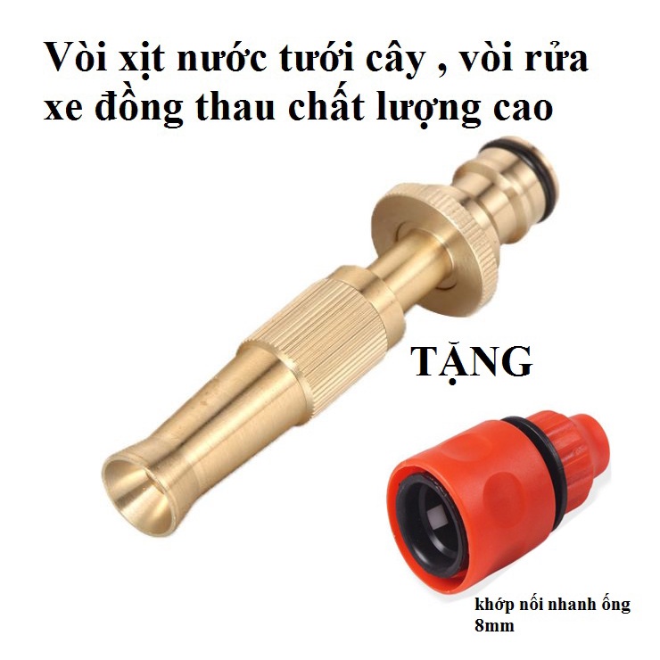 Đầu vòi xịt bằng đồng tăng áp lực nước - Vòi xịt nước tăng áp đa năng bằng đồng tưới cây ,rửa xe cực mạnh