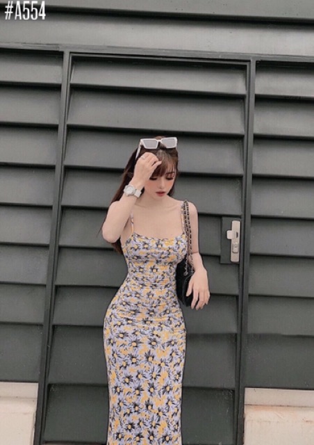 Váy body hoa 2 dây