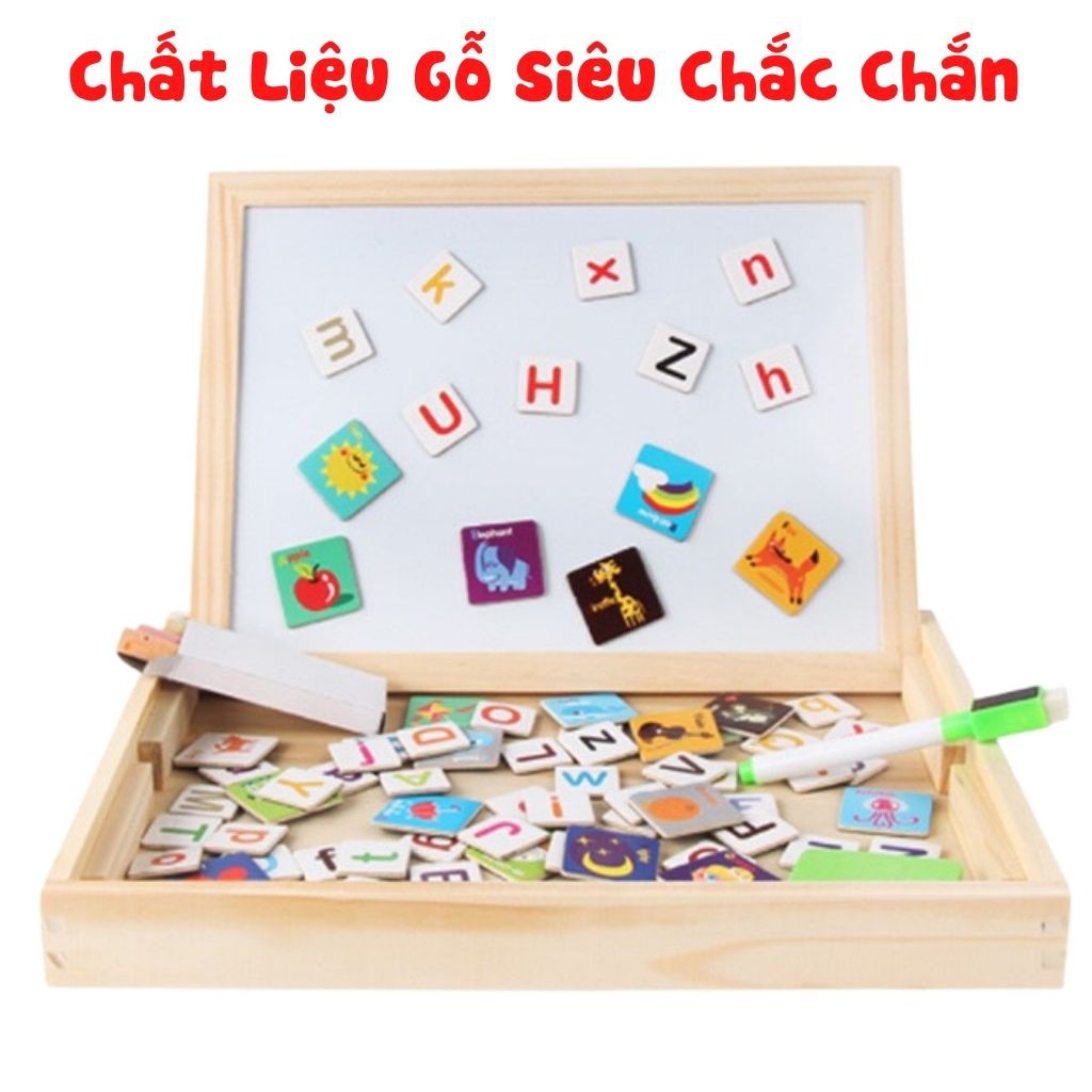 Đồ Chơi Ghép Hình Nam Châm Kèm Viết 2 Mặt Bằng Gỗ lắp Ghép Thông Minh Montessori Cho Bé - Shop Bố Mốc