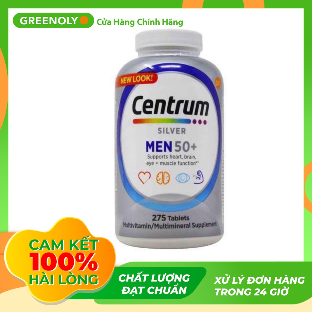 Viên Uống Bổ Sung Vitamin Tổng Hợp Cho Nam Trên 50 Tuổi Centrum Silver Men 50+ 275 Viên