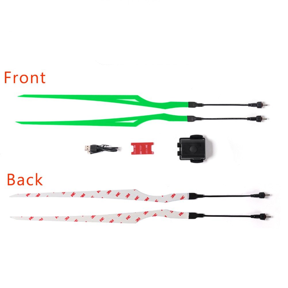 Bộ 2 dài đèn LED đôi tín hiệu gắn mũ bảo hiện chống thấm nước kèm phụ kiện