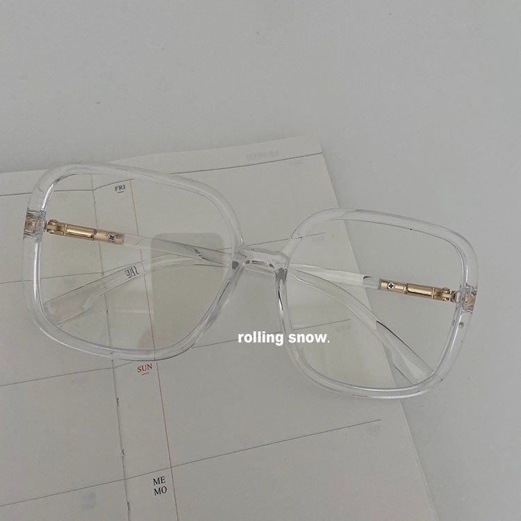 Mắt Kính Gọng Lớn Tròng Phẳng Trong Suốt Phong Cách Cổ Điển Cho Nữ