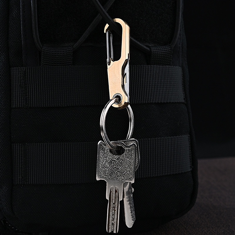 Dao Gấp Mini YYEDC Kèm Móc Khóa Bằng Đồng Nguyên Khối 7,8cm - Độ Hoàng Thiện Cao