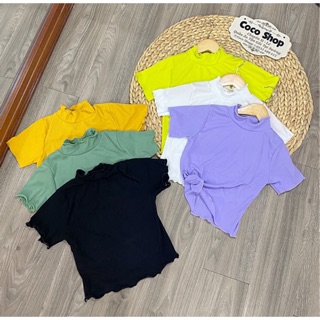 Hot Áo croptop cổ bèo 6 màu (Ảnh thẬt kÈm bẢng tÊn shop) xuất khẩu