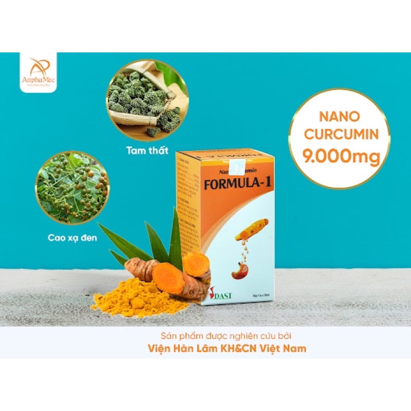 Nghệ Gel Nano Curcumin Fomula - Hỗ trợ điều trị viên loét dạ dày, tá tràng (Sản phẩm Viện Hàn Lâm KHCN)