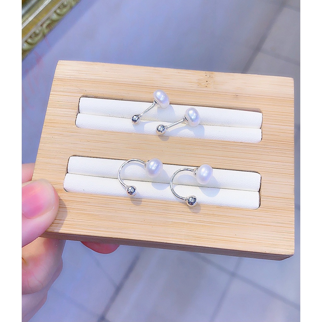 Bông tai ren vặn hạt ngọc trắng, Bông tai nữ ngọc tr.ai-Minh Tâm Jewelry