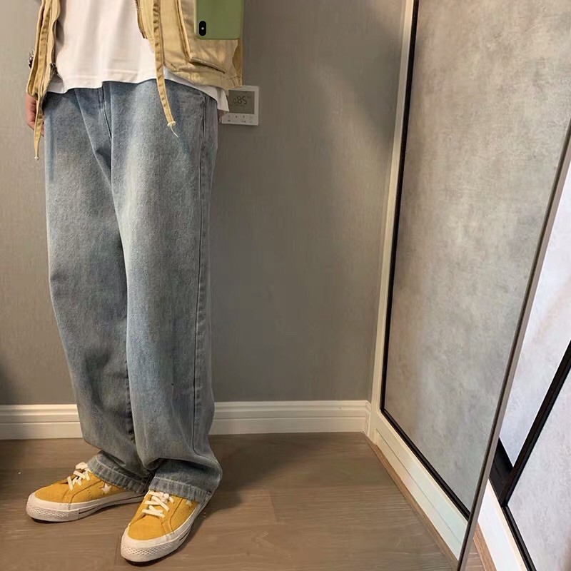Quần bò jeans ống rộng oversize cách điệu túi mix nhung unisex Ulzzang siêu chất ❤️