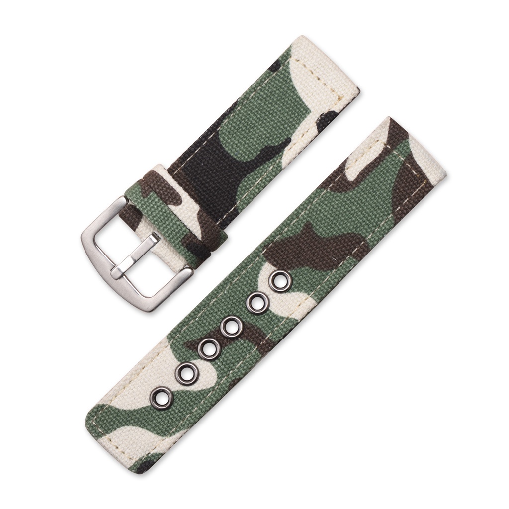 Dây Đeo Vải Dù 18Mm 20mm 22mm 24mm Màu Camo Dành Cho Đồng Hồ Thông Minh
