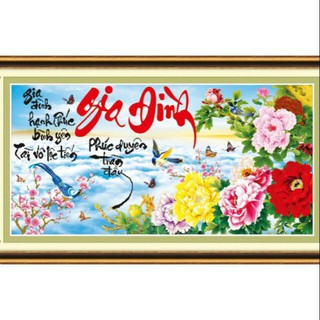 93x52 TRANH THÊU CHỮ THẬP GIA ĐÌNH 53478 CHƯA THÊU