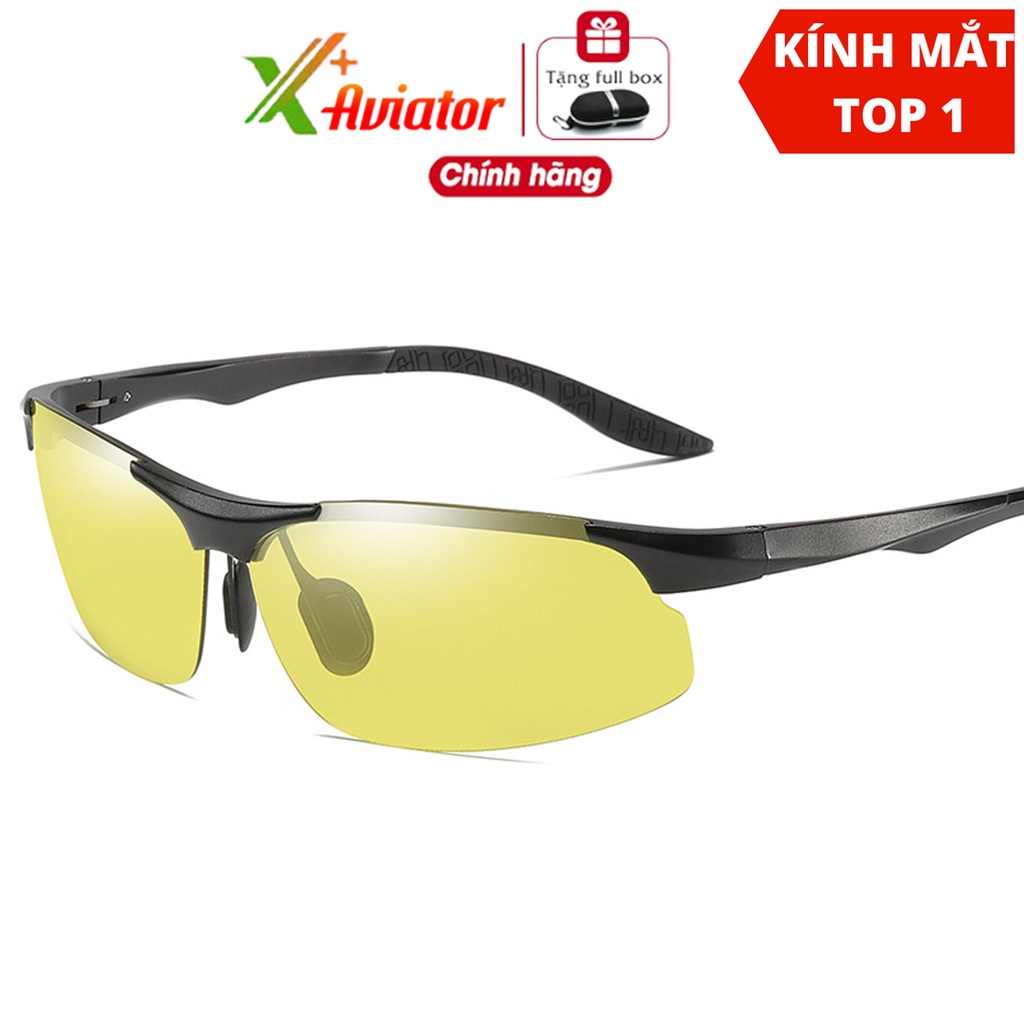 Kính nam Mắt kính đổi màu đi ngày và đêm cao cấp AVIATORAORON 8003 tròng kính Polarized phân cực chống tia UV400