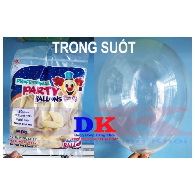 Bóng tròn cao su trong suốt các cỡ