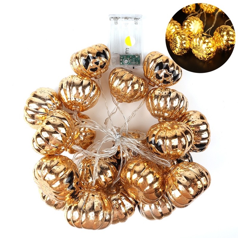 Dây Đèn LED Hình Đầu Lâu Bằng Nhựa Màu Vàng / Bạc Trang Trí Lễ Phục Sinh