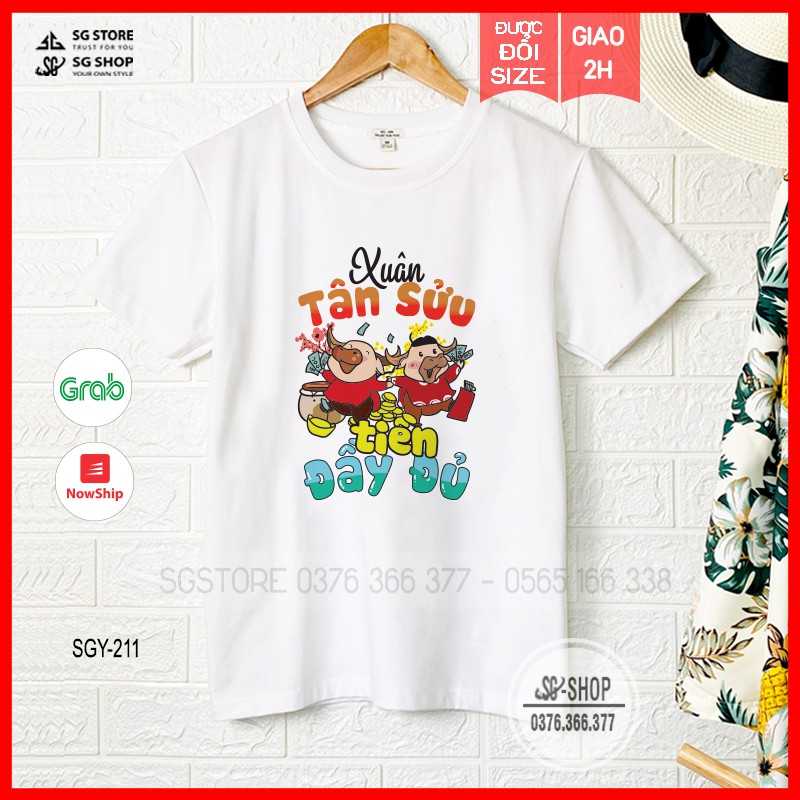 Áo thun Xuân Tân Sửu - Thun cotton dày dặn - Unisex đủ size (SGY211) | SGSTORE1