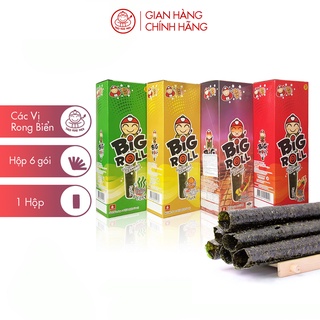 Snack rong biển Taokaenoi Big roll - Hộp 6 gói_ gói 3g