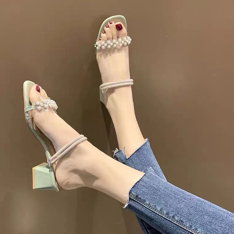 Sandal Cao Gót Hở Ngón Thiết Kế Mới Xinh Xắn Thời Trang