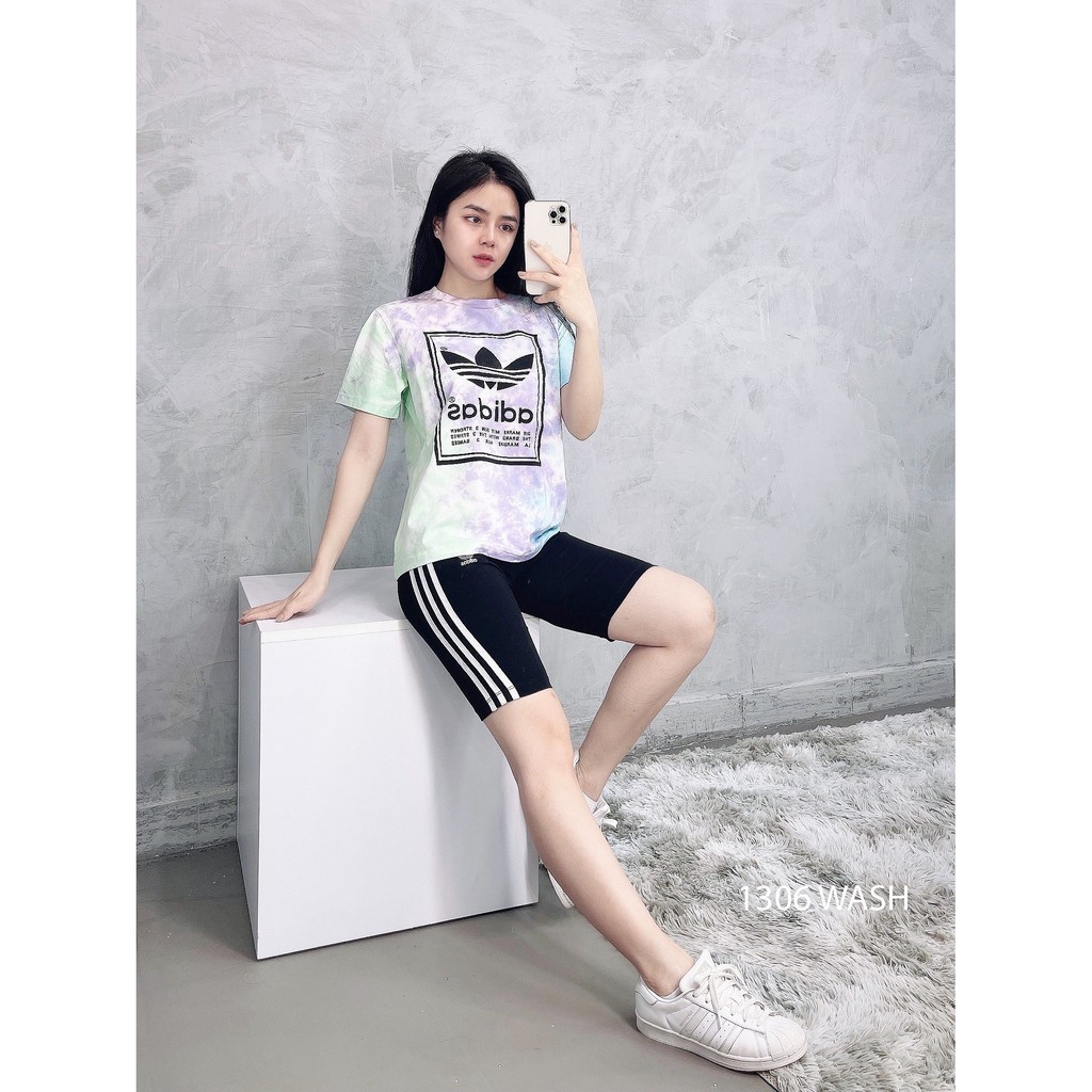(HÀNG XUẤT XỊN) Áo das loang 1306 TREFOIL TEE TYE DYE MULTICO Made in Cam-bo-dia full-tag-code  Size XS S M L