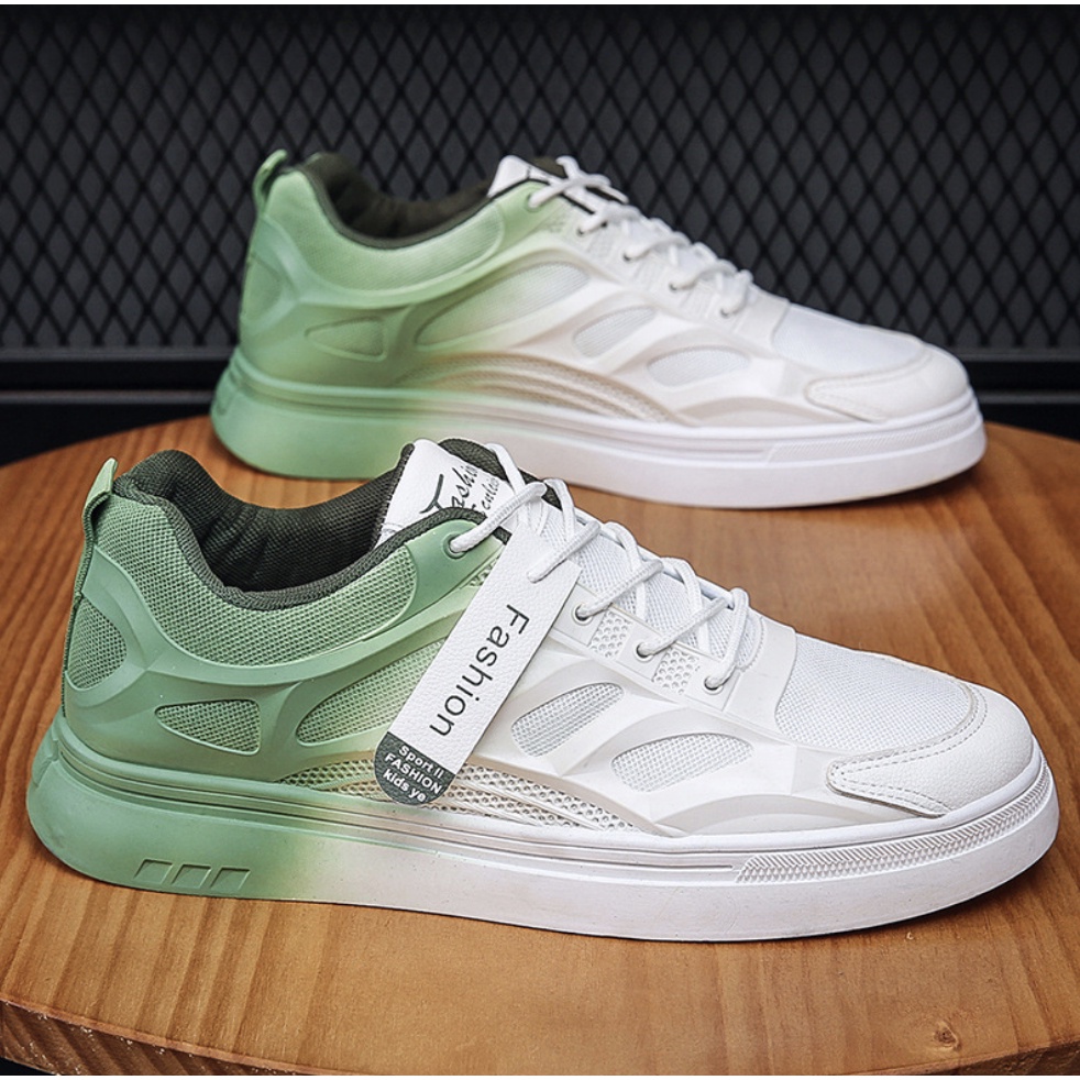 Giày sneaker nam cao cổ ullzang đế bằng đi học đi chơi mẫu mới cá tính đẹp thoáng khí, Giày nam K816 Xanh LÁ