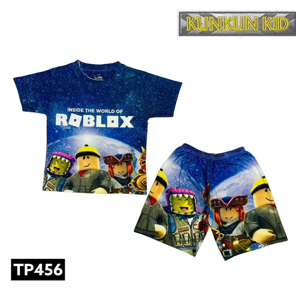 Quần áo bé trai size đại cho bé từ 10kg - 40kg in 3D hình Roblox Kunkun TP456 - Đồ bộ bé trai Thun lạnh cao cấp