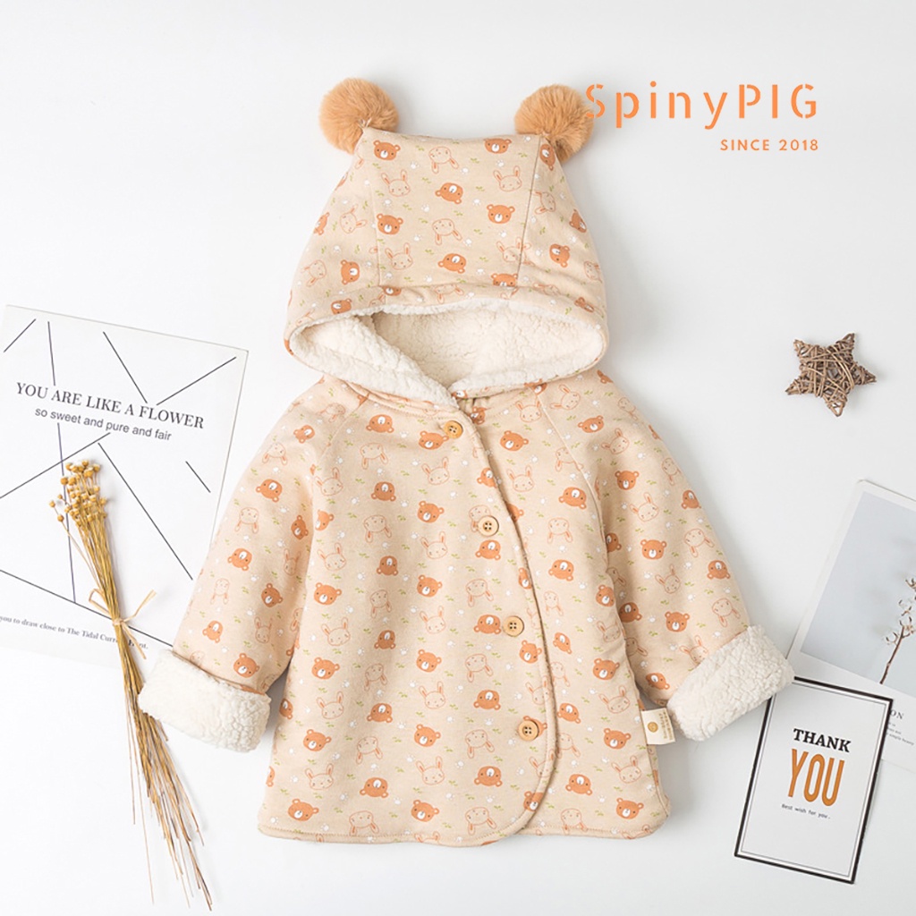 Áo khoác cho bé gái bé trai 0-4 tuổi trần bông Cotton tự nhiên không chất tẩy nhuộm dày và mềm mại cho mùa đông