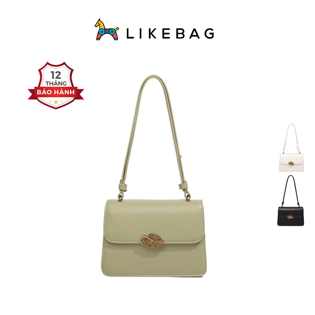 Túi xách nữ đeo vai, kẹp nách thời trang LIKEBAG form vuông nắp gập hình lá nữ tính 6713 - LIBAGI