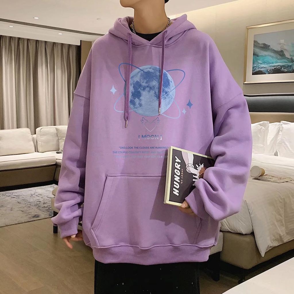 Áo hoodie dáng rộng in hình thời trang xuân thu 2021 thịnh hành mới cỡ M-5XL