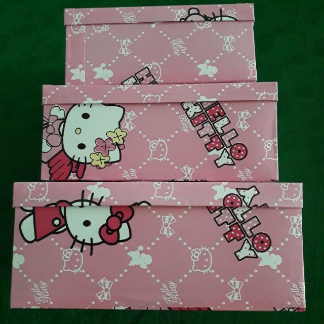 Bộ 3 hộp quà kitty xinh xắn #Hộp quà chữ nhật