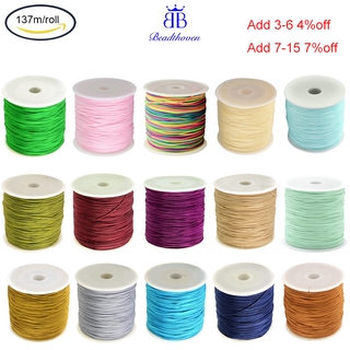 1roll Braided Nylon Thread Chinese Knotting Cord Beading Cord for Beading Jewelry Making e 0.5mm about 150yards/roll