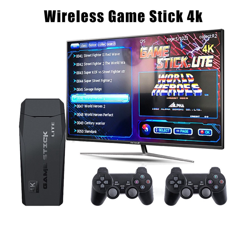 Máy chơi game Mini GameStick Lite kèm 2 tay cầm điều khiển không dây - BẢO HÀNH 30 NGÀY