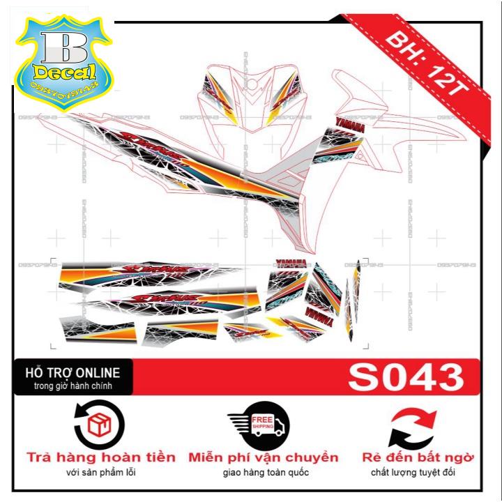 ( Quí khách vui lòng mang ra tiệm cho thợ dán ) Tem SIRIUS DÁN XE TRẮNG S043 [Bi Decal]