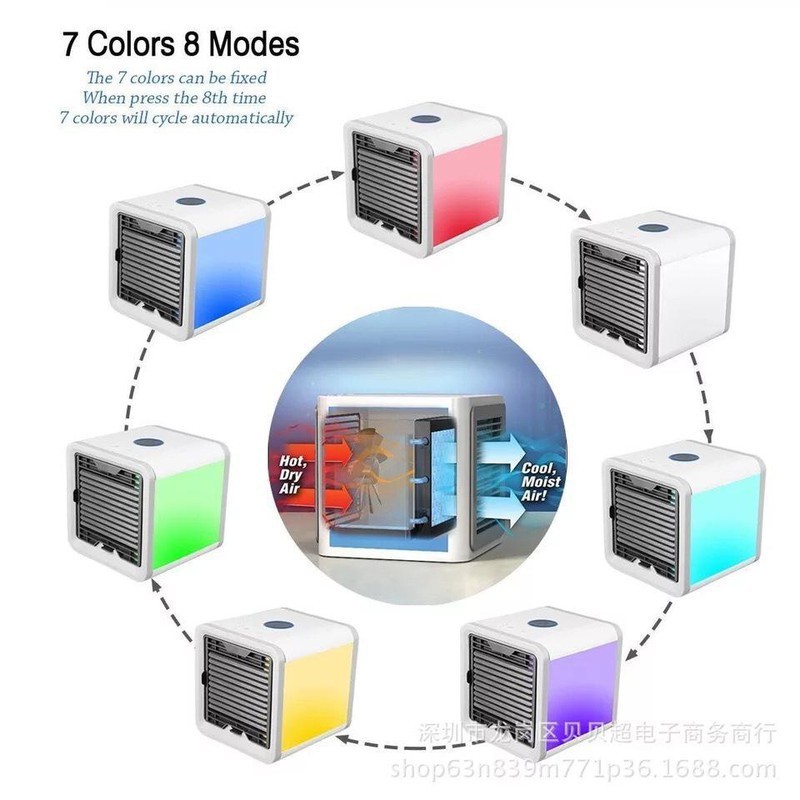 Quạt Đá Điều Hòa Hơi Nước Mini Để Bàn - Quạt Điều Hòa Mini Có Khay Chứa Đá tiện dụng
