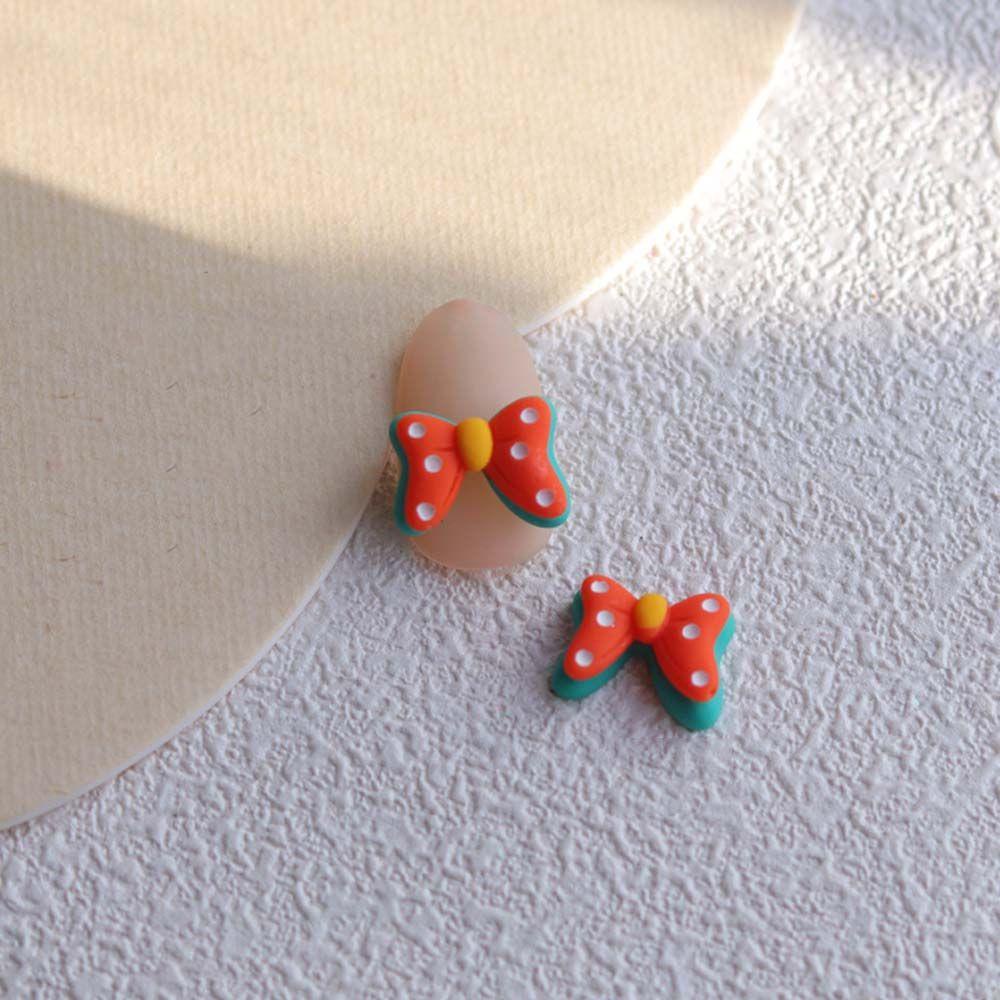 Set 10 Nơ Hai Lớp Bằng Nhựa Resin Trang Trí Móng Tay Nghệ Thuật DIY