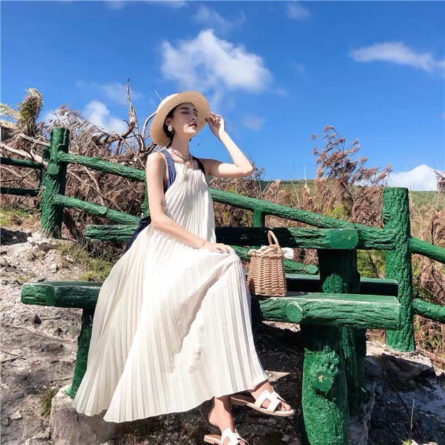 [ ORDER ]- Đầm maxi hở lưng xếp ly ( Ảnh thật ở cuối ) | BigBuy360 - bigbuy360.vn