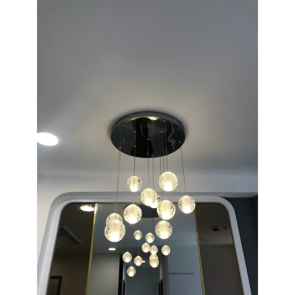 ĐÈN THẢ ĐƠN GIỌT NƯỚC PHA LÊ - ĐÈN THẢ THÔNG TẦNG dây dài 2.5m