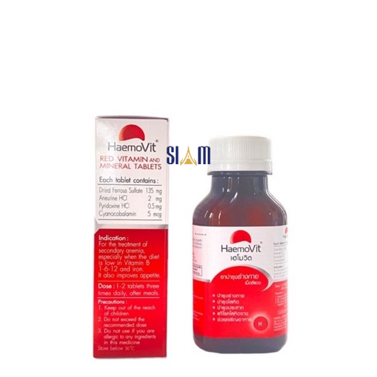 Tăng Cân Haemo Vit Red Vitamin 100 viên - Thái Lan