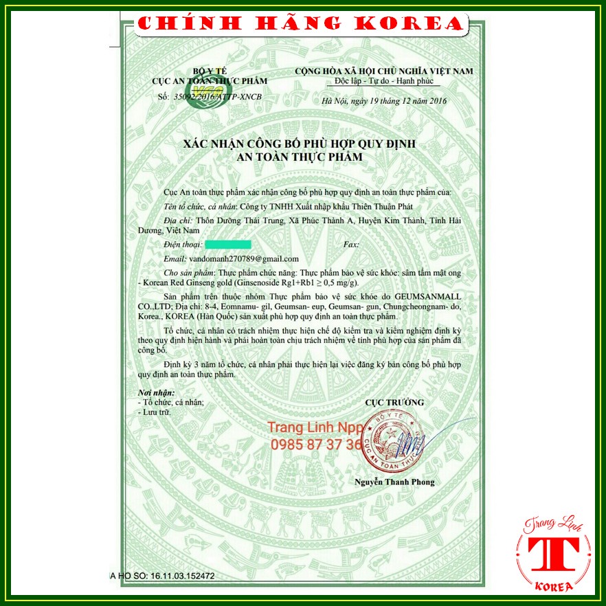 Hồng sâm củ tẩm mật ong hàn quốc, hộp 8 củ Vip - Hồng sâm hàn quốc tăng đề kháng, thể lực, phòng ung thư - tranglinh