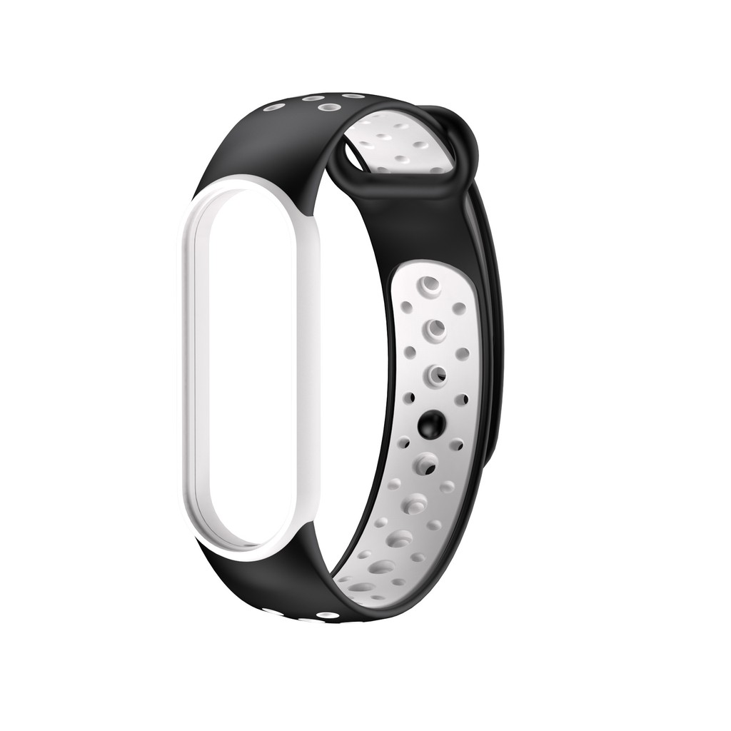 Dây Xiaomi Mi Band 5 / Mi Band 6 Đeo Thay Thế Dành Cho Vòng Đeo Tay Thông Minh Dẻo TPU - Dây 2 Màu Có Viền Lỗ