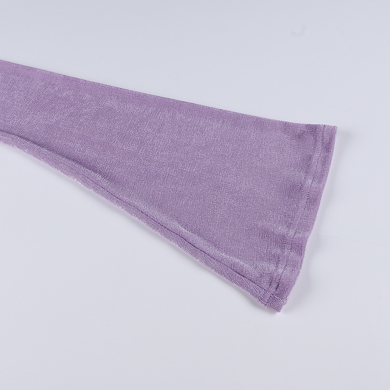 Áo sơ mi croptop tay loe xếp ly, Áo sơ mi kiểu (Xanh bơ - Tím - Đen)